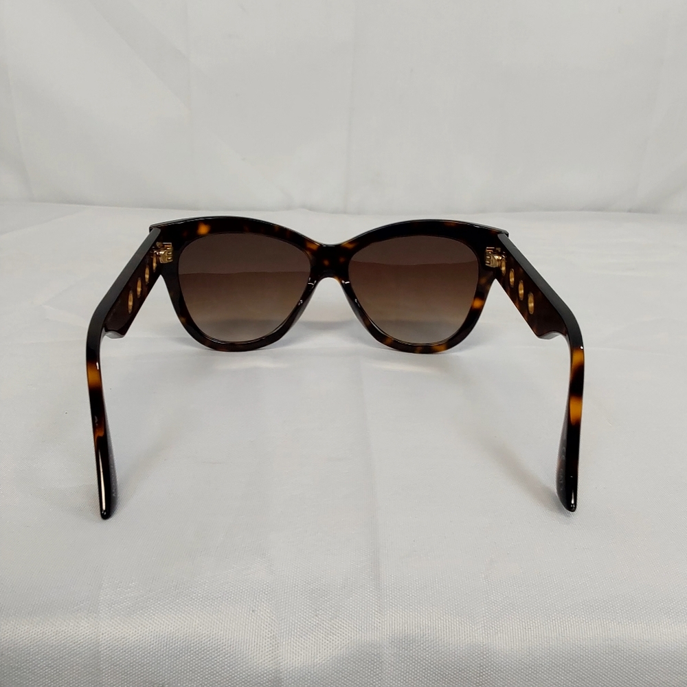 MCQ Alexander McQueen Cat Eye Sunglasses MQ0021SA 003 Tortoise Grommet Accents - Picture 5 of 12